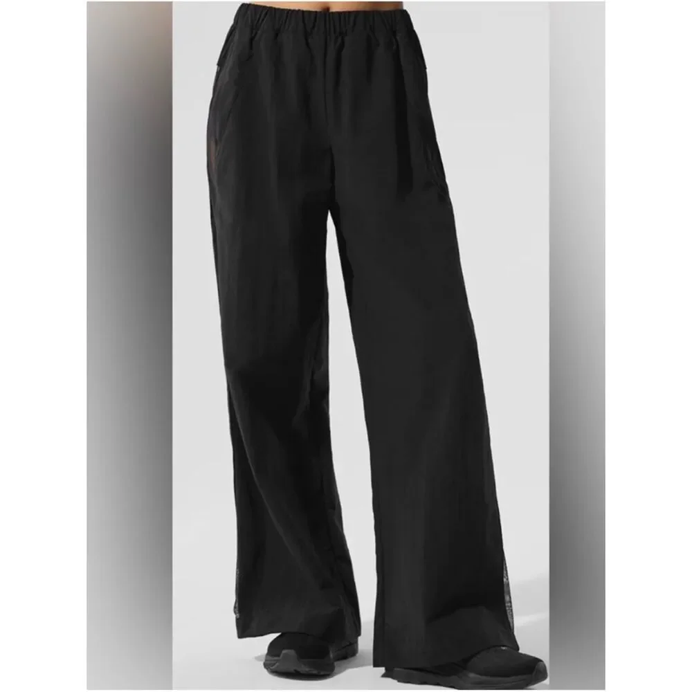 ALO | All Star Full Mesh Black Wide-Leg Pants Women’s Size Small/Medium